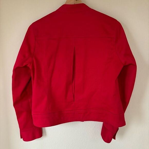Red Jean jacket women’s medium petite blazer coat Relativity‎ Moto - Picture 4 of 9
